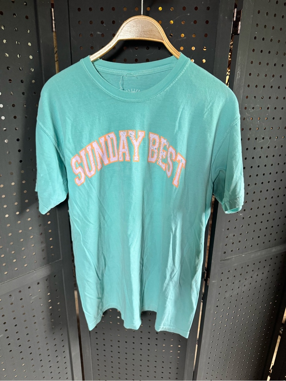 Lively Teal 'SUNDAY BEST' Graphic Short Sleeve Tee